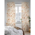 thumbnail image 3 of Vintage Wallpaper Sheer Curtains 2 Panels Set Orange Flower Plants Vintage Lihgt Filtering Rod Pocket Voile Drape, Semi Sheer Window Curtains for Bedroom Living Room, 52"x84", 3 of 5
