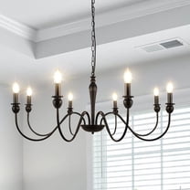 Modern Dining Room Farmhouse Chandelier Pendant Light Black Fixture Candle Lamp