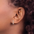 thumbnail image 2 of Auriga Fine Jewelry 925 Sterling Silver Polished Lower Case Letter A Dangle Post Earrings for Women, 2 of 6
