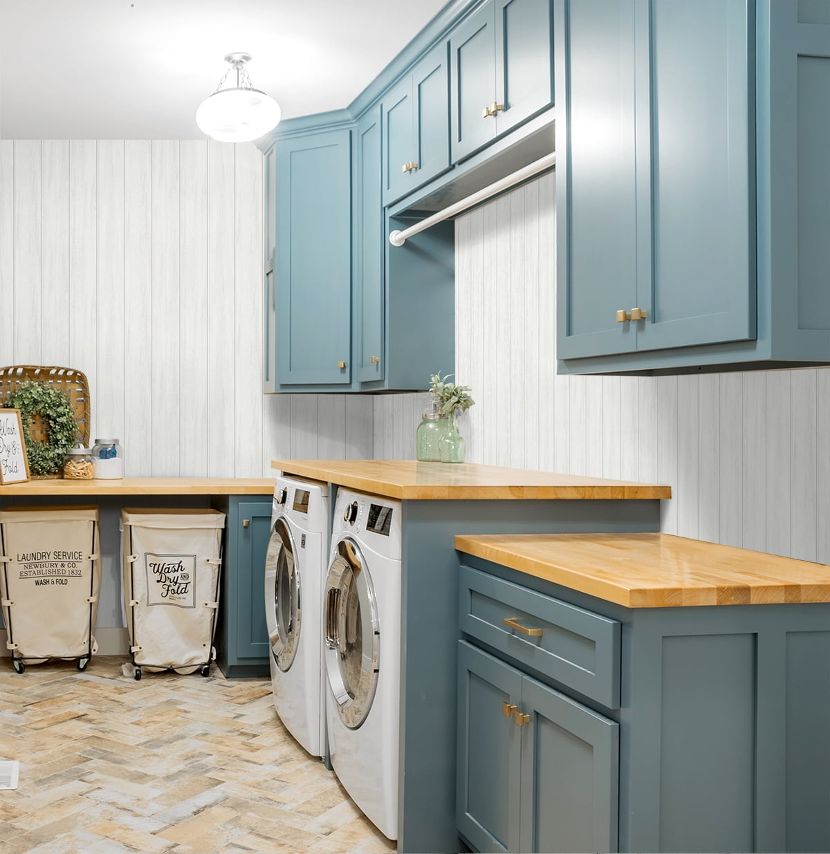 NextWall Alabaster Wood Panel Peel and Stick Wallpaper