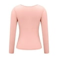 thumbnail image 7 of UJNDER Women's Built In Bra T Shirt Warm Top for Padded Long Sleeve Tops Blouses and Casual Workout Wear Pink XXXL, 7 of 7