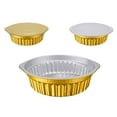 KAGAYD 11.5inch Round Deepening Gold Aluminum Foil Pans With Lids