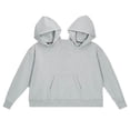thumbnail image 4 of Couple Hoodies Sweatshirt Grey Intimate Matching Oversized Long Sleeve Pullover for Casual Outings and Romantic Moments, 4 of 7