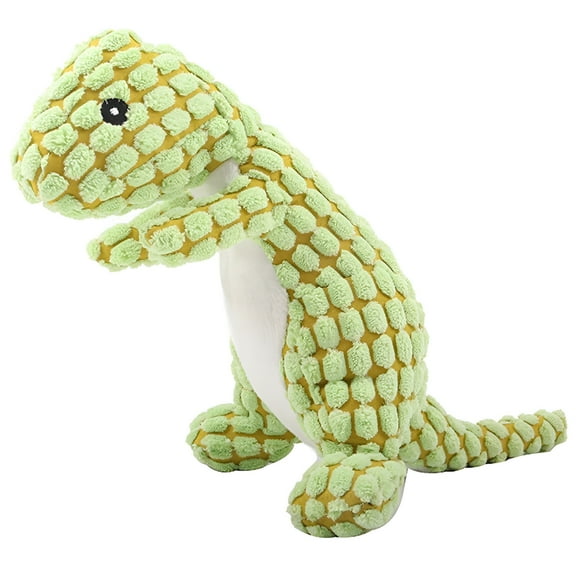 BESTSKY Indestructible Robust Dino Stuffed Dinosaur Dog Toys Dog Chew Toy (Green)