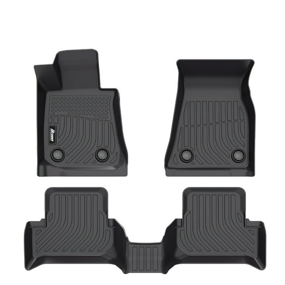 Ikon Motorsports 3D TPE Floor Mats, Compatible with 2022-2025 BMW G26 i4, All Weather Waterproof Non-Slip Floor Liners, Front & 2nd Row Full Set Interior Accessories, Black