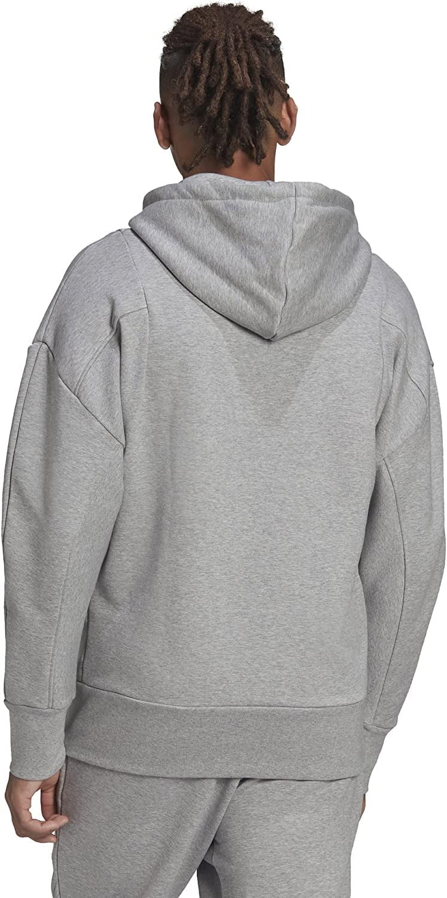 Adidas Men's Studio Lounge Fleece Hoodie, Medium Grey Heather, Small