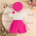 thumbnail image 2 of TOWED22 Toddler Baby Girl Clothes 12 18 24 Month 2T 3T Summer Outfit Strawberry Graphic T-shirts Shorts Set(Hot Pink,3 Y), 2 of 9