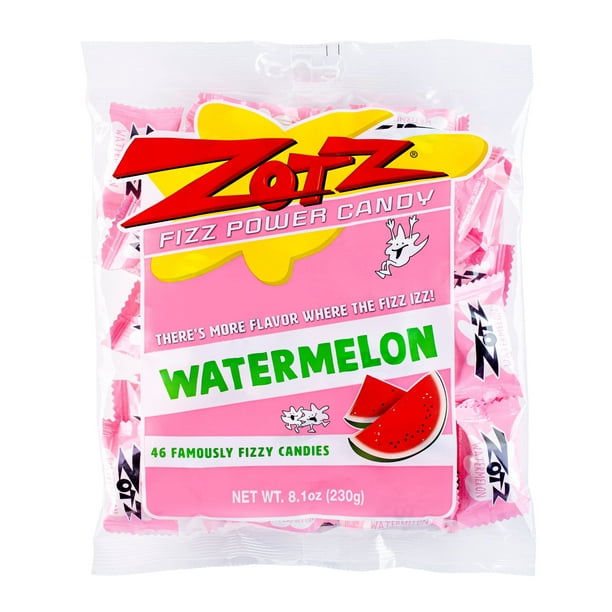 Zotz Fizz Power Candy Watermelon Fruit Flavored Hard Candy with a