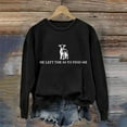 thumbnail image 2 of Puliio Women Hoodies Sweatshirts He Left The 99 To Fine Me Lettering Print Round Neck Long Sleeve Casual Pullove Loose Fasion Daily Wear No Hood Sweatshhirt Tops, 2 of 3