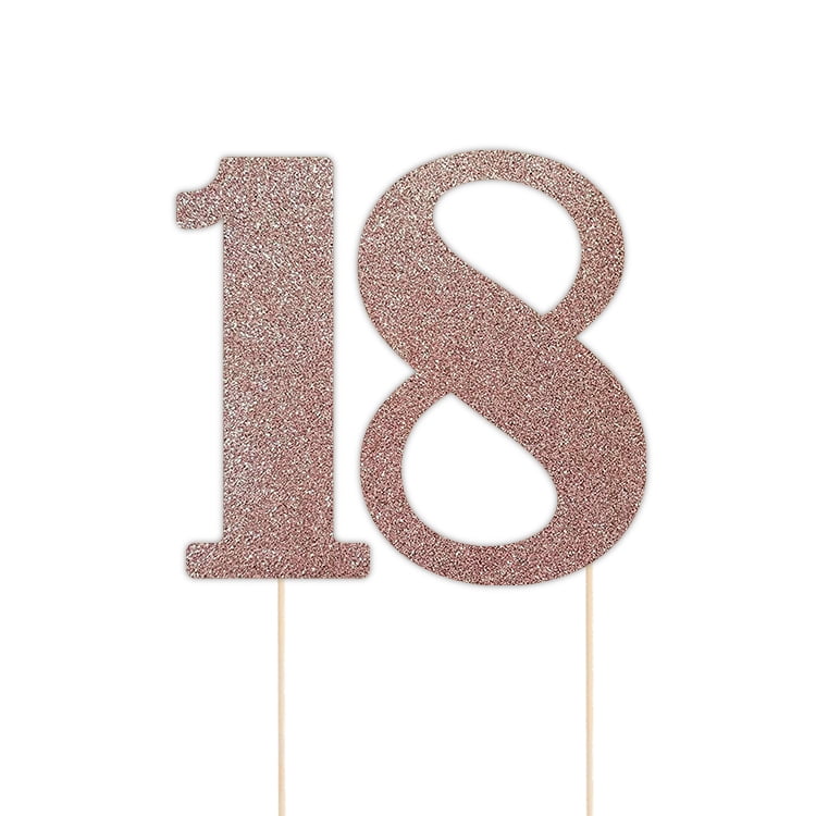 18 Cake Topper Debut Theme Glitter Rose Gold