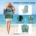 thumbnail image 2 of HONEY HOME Backpack Beach Chair, 5 Level Adjustable Positions Beach Chair with Back Storage Bag, Cooler Pouch and Side Bags for Beach Poolside Lawn (blue）, 2 of 7