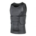 thumbnail image 4 of DGYAO Padded Protective Shirt Breathable Sleeveless Sports Vest Adult Black -S, 4 of 5