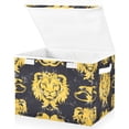 thumbnail image 2 of Storage Box With Lid 16.5x12.6x11.8In Foldable Stacked Household Storage Box Pretty Lion Face Seamless, 2 of 7