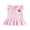 Pink, variant on Toddler Baby Girl Back To School Dress Kids Kindergarten Outfits First Day of School Outfit Cute Apple Embroidered Striped Button Doll Collar Flying Sleeve Pleated Summer Casual Dress