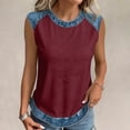 thumbnail image 4 of Domuza 250th Anniversary Shirt for Women Usa Flag Graphics Sleeveless Tops Dressy Casual Grew-Neck T-Shirts Summer 2026 Comfort Clothing Wine M, 4 of 6