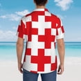 thumbnail image 4 of Fuzoiu Red Cross 1 Print Hawaiian Shirt for Men, Summer Beach Casual Short Sleeve Button Down Shirts, Men’s Beach Summer Shirts with Pocket,Large, 4 of 7