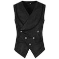 thumbnail image 1 of LOVZFMLL Jackets for Men's Medieval Solid Color Stage Irregular Button Sleeveless Top, 1 of 8