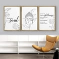 thumbnail image 3 of IDEA4WALL Framed Canvas Print Wall Art Set Jungle Leaf Motivational Buddha Typography Nature Cultural Modern Art Contemporary Decorative for Living Room, Bedroom, Office - 24"x36"x3 Natural, 3 of 5