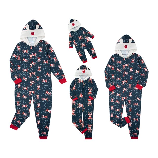 Ensembles de Pyjamas Assortis pour Famille Pyjamas de Noël Haut Imprimé avec Bas à Carreaux