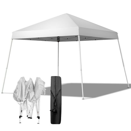 ktaxon 10ft x 10ft ez pop up canopy tent outdoor sun shade shelter beach tent outdoor gazebo for party wedding camping bbq events white