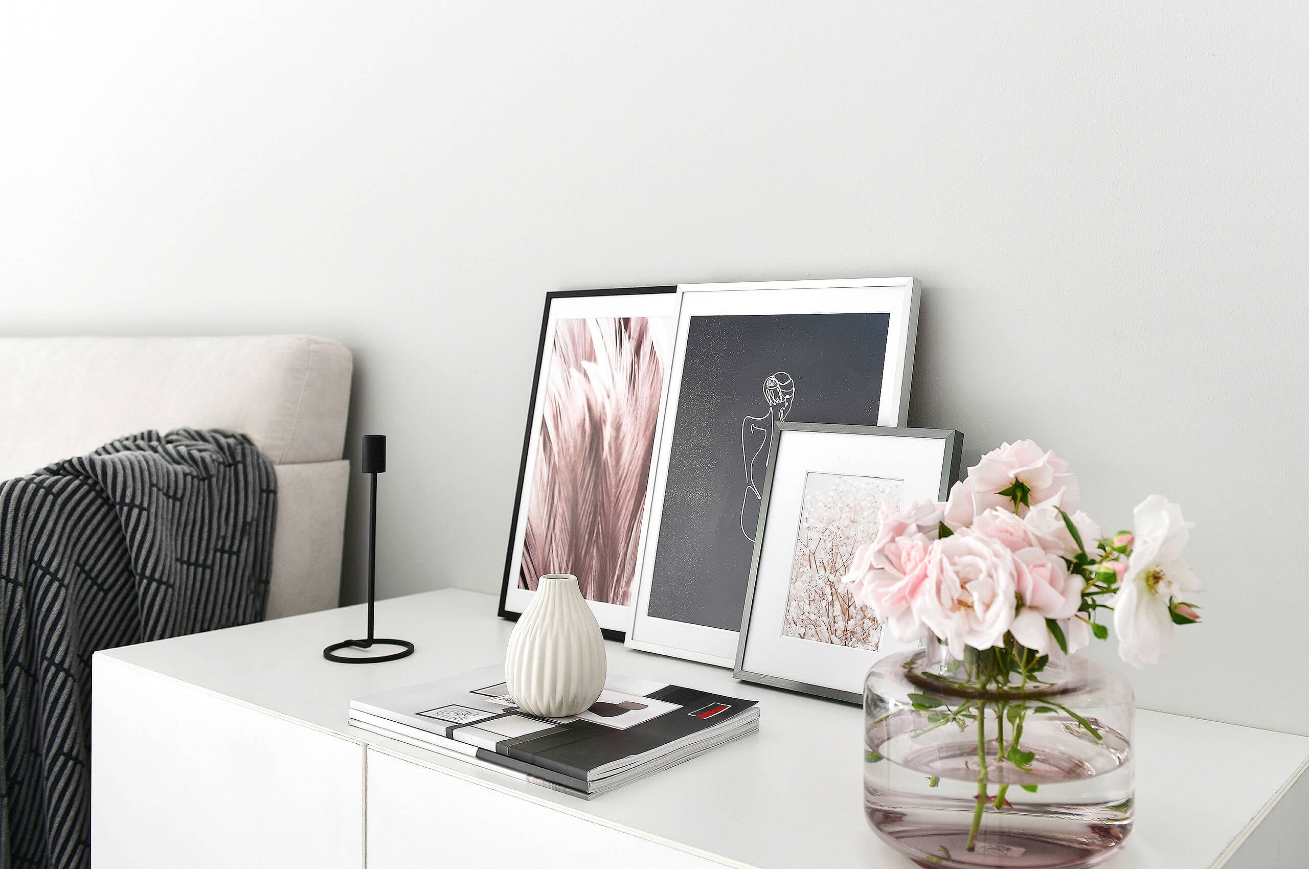 DEHA Design 16x20 with mat 12x16 Picture Frame Tribeca Soft Frosted Grey Aluminum Metal Frame With Shatter Resistant Acrylic Glass Horizontal And Vertical Format For Wall