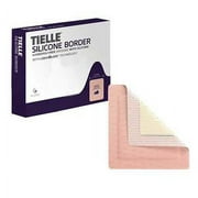Silicone Foam Dressing TIELLE ESSENTIAL  4 X 4 Inch Square Adhesive with Border Sterile 1 Count