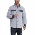 thumbnail image 6 of Avalanche Men's Zipper Pocket Faux Fur Lined Fleece Shirt Jacket, Grey Combo, Size XL, 6 of 7