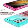 thumbnail image 5 of Samsung Galaxy S22 Ultra Case Liquid Quicksand Glitter Cute Phone Case Clear Bling Diamond Shock Protective Cover for Girls Women - Purple/Blue, 5 of 5