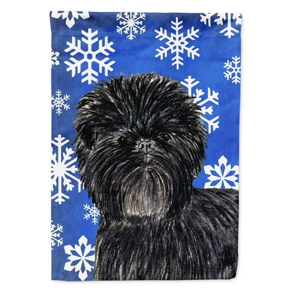 Carolines Treasures SS4649-FLAG-PARENT Affenpinscher Winter Snowflakes Holiday Flag  multicolor
