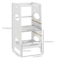 thumbnail image 3 of HOMCOM Toddler Tower Kitchen Helper with 3-Level Adjustable Height, Heavy-Duty Kids Step Stool with Safety Rail, Grey, 3 of 9