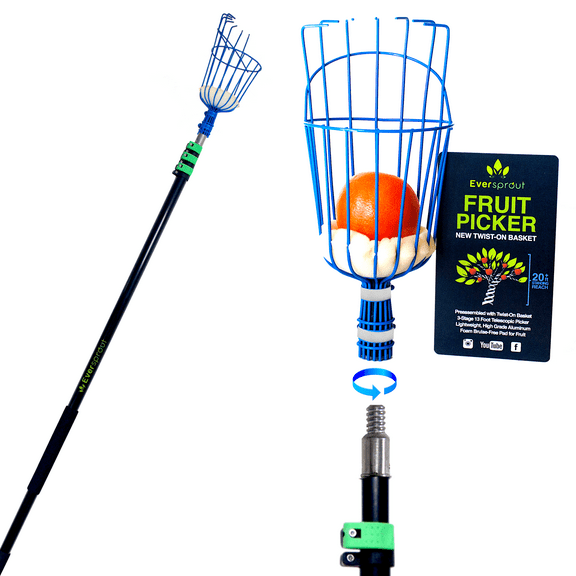 Eversprout Heavy Duty Garden Fruit Picker with Foam Cushion Rust-Resistant