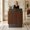 Walnut, variant on Chantmo Reception Counter with 2 Tier Storage Cabinet Pre Assembled Front Desk Wrap Around Side Panels Privacy Scratch Resistant Bronze Stainless Steel for Office Salon Retail Store