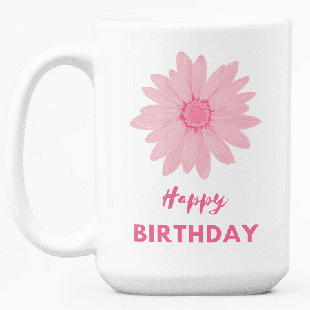 

Esthetic Clear | Happy Birthday Coffee Mug | Gift for Mom Sister Grandma Birthday Gift | White 15oz Ceramic Coffee Cup