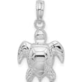 thumbnail image 1 of Sterling Silver Polished Sea Turtle Pendant (Width 12) (Length 22) - Jbsp, 1 of 5