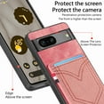 thumbnail image 6 of Nalacover Case for Google Pixel 7A Back Card Slots Wallet Case, Vintage Denim Pattern PU Leather Magnet Car Mount Cover, Full Edge Protection Anti-Drop Shockproof Case,Pink, 6 of 9