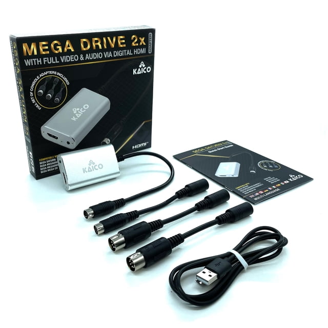 Kaico Sega Saturn 2X Line Doubler & Sega Genesis Hdmi Adapter - For Megadrive Snk Neo Geo Sega Genesis Sega Saturn Console - Supports Rgb And Composite Output - All In One 2X Line Doubler Hdmi