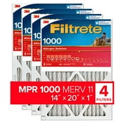 Filtrete by 3M 14x20x1, MERV 11, Allergen Defense HVAC Furnace Air Filter, 1000 MPR, 4 Filters
