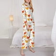 thumbnail image 3 of Fuzoiu Cute Fox with Heart Print Women's Long-Sleeved Pajama,Lounge Button Down Nightwear,Womens Notch Collar Pajama Set-Small, 3 of 7