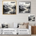 thumbnail image 4 of Designart "Monochrome Mountain Stream Mystery I" Landscape River Cave Canvas Prints, 4 of 7