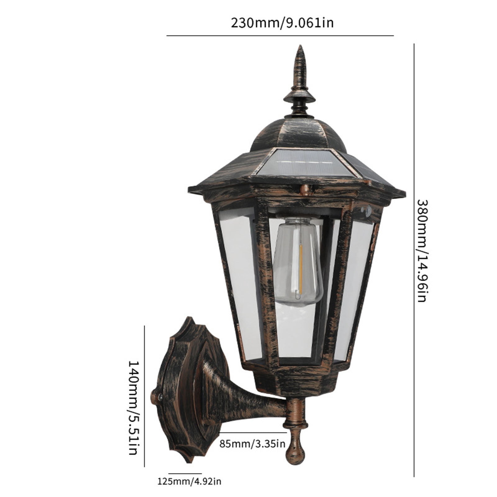 Outdoor Solar Lights,New European-style Solar Lamp Outdoor Courtyard Lamp Automatically Light Human Body Induction Warm Tungsten Filament Wall Lamp After Dark