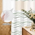 thumbnail image 3 of No Hook Shower Curtain, Sage Green Stripes Shower Curtains for Bathroom with See Through Top Window, Modern Simple Gradient Waves Lines Waterproof & Washable Bath Curtain 60"x72", 3 of 9