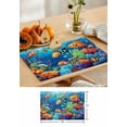 thumbnail image 5 of Ocean Fish Coral Seaweed Cartoon Style Placemats Set of 4,Wipeable Washable Table Mats for Dining Tables,Blue Underwater World Place Mats for Kitchen Event Party Tabletop Decor, 5 of 7