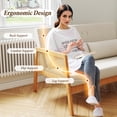 thumbnail image 5 of Falvinoryn 48" Wide Small Loveseat Sofa, 2-Seater Sofa with Rattan Arms & 2 Lumbar Pillows, Linen Upholstered Sofa Couch, Modern Couch for Living Room, Bedroom, Apartment, Beige, 5 of 8