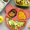 thumbnail image 2 of Mainstays Plastic Paprika Red 3 Compartments Bear Shaped Kids Divider Plate, 1 Piece, 2 of 6
