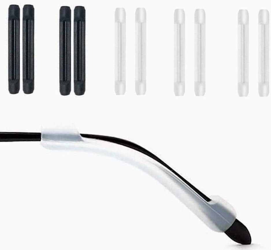 Soft Silicone Eyeglasses Temple Tips Sleeve Retainer Cushion, AntiSlip