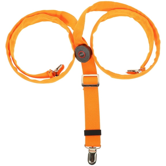 PTOOTP Adjustable LED Light-Up Suspenders, Orange Polyester-Plastic, Perfect for Parties, Running, and Outdoor Events