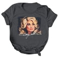 thumbnail image 2 of Womens Dolly Country Music Legend Shirts Vintage Graphic Shirt Casual Crewneck Tee Short Sleeve Retro Loose Fit T Shirts Top, 2 of 5