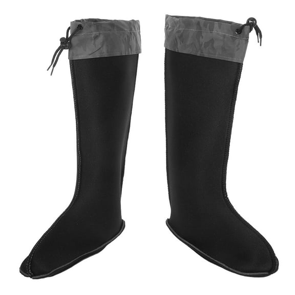 LOLIPPYY 1 Pair Black Insulated Boot Liners with Plush Thermal Socks for Men, Ideal for Walking in Cold Weather