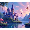 thumbnail image 4 of Enchanted Castle Backdrop Birthday Party Fairytale Banner Magical Evening Decorations Landscape Background Kids Event Celebration Photography Prop, 4 of 4
