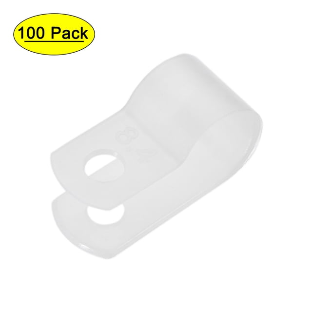 Clips para cables soporte tipo R 8.4mm sujetador para gestión de cables en casa y oficina blanco 100 piezas